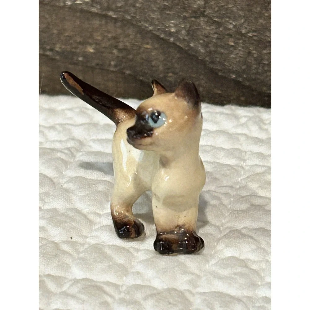 Vtg Hagen Renaker Siamese Cat Kitten‎ Walking Porcelain Miniature Figurine